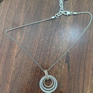 Brighton Silver and Gold Circle Pendant Necklace